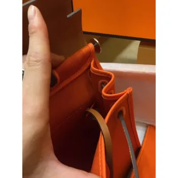 Hermes Herbag Zip 31cm Taška v Hnědé a Oranžové