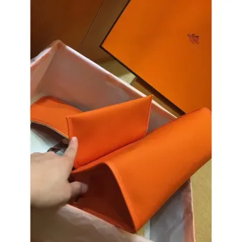 Hermes Herbag Zip 31cm Taška v Hnědé a Oranžové