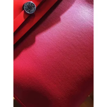 Hermes Herbag Zip 31cm Taška v červené plátno a kůže