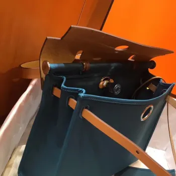 Hermes Herbag Zip 31cm Taška v Hnědé a Modré