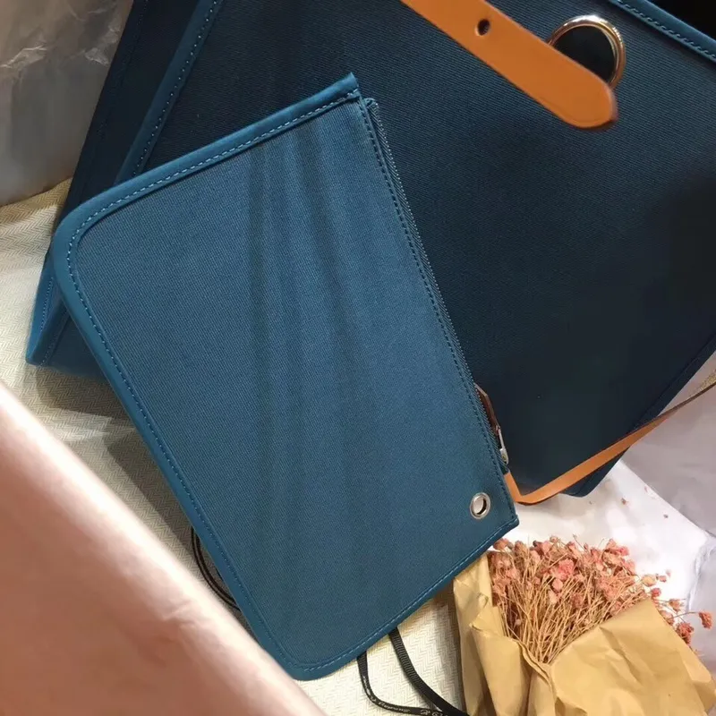 Hermes Herbag Zip 31cm Taška v Hnědé a Modré