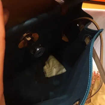 Hermes Herbag Zip 31cm Taška v Hnědé a Modré