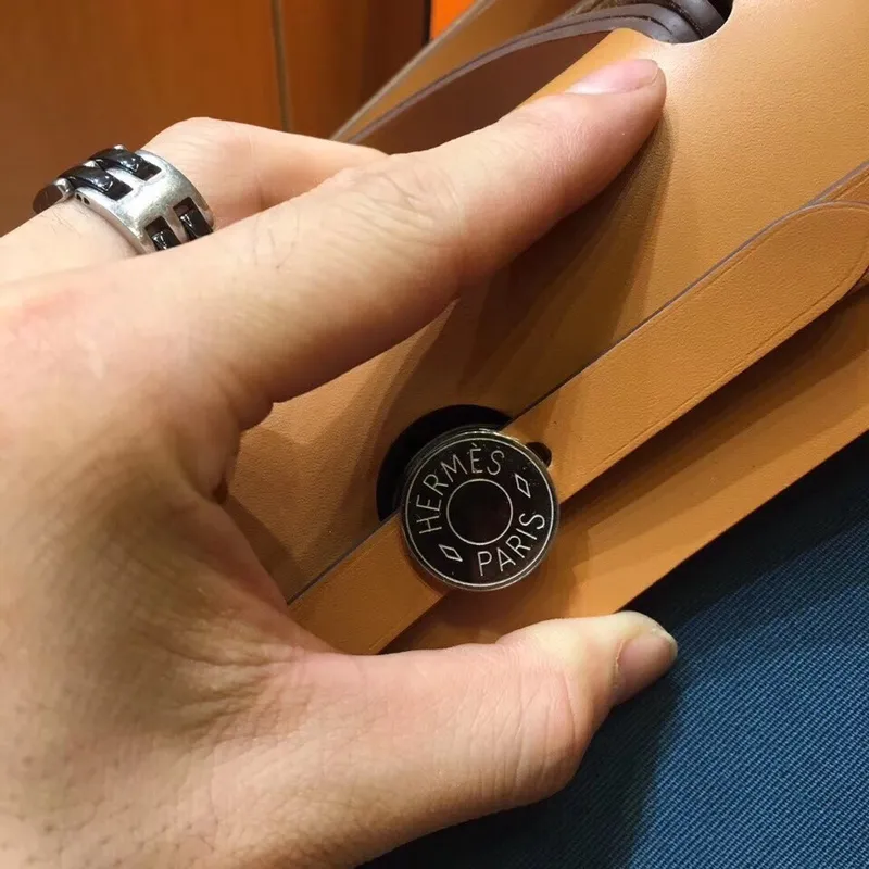 Hermes Herbag Zip 31cm Taška v Hnědé a Modré