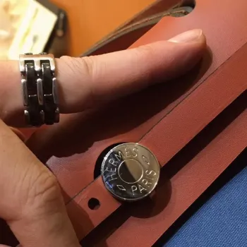 Hermes Herbag Zip 31cm Taška v Camel a Modré