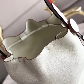 Hermes Licol 17cm Taška v bílé Evercolor telecí kůži