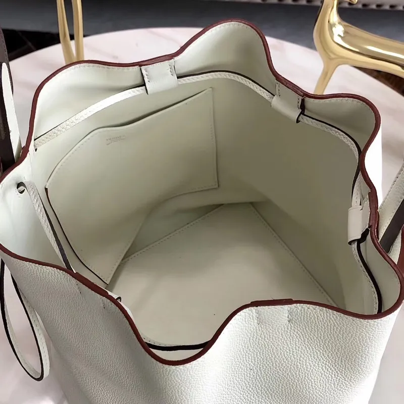 Hermes Licol 17cm Taška v bílé Evercolor telecí kůži