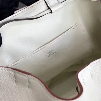 Hermes Licol 17cm Taška v bílé Evercolor telecí kůži