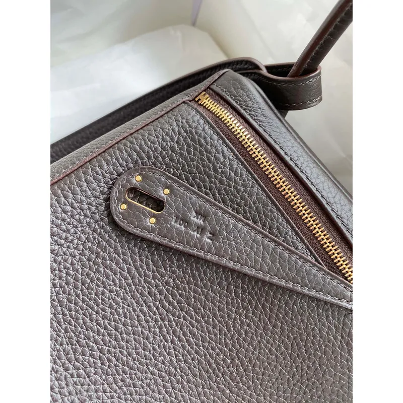 Hermes Lindy 26 Ručně vyráběná taška z kůže Ebene Clemence