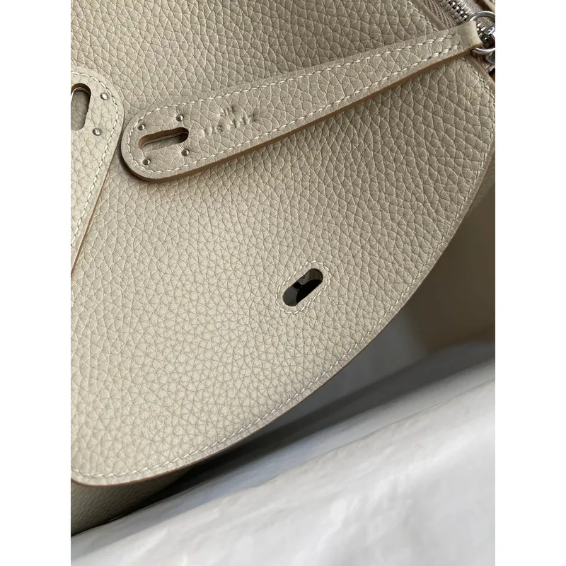 Hermes Lindy 26 Ručně vyráběná taška z kůže Beton Clemence