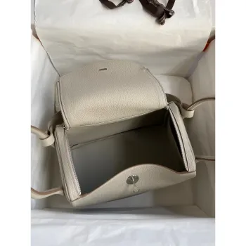 Hermes Lindy 26 Ručně vyráběná taška z kůže Beton Clemence
