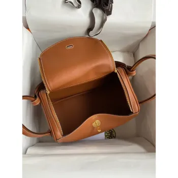 Hermes Lindy 26 Ručně vyráběná taška z zlaté kůže telecího typu Swift