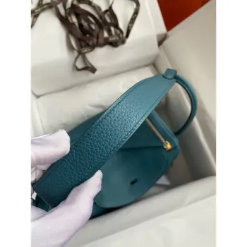 Hermes Lindy 26 Ručně vyráběná taška v kůži Vert Bosphore Clemence