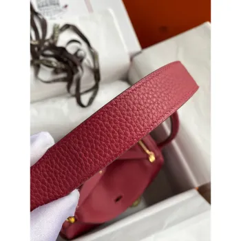 Hermes Lindy 26 Ručně vyráběná taška z rubínové kůže Clemence