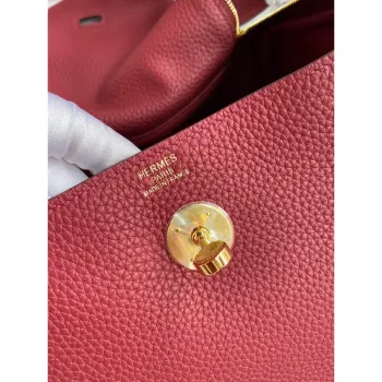 Hermes Lindy 26 Ručně vyráběná taška z rubínové kůže Clemence