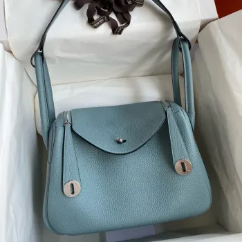 Hermes Lindy 26 Ručně vyráběná taška z kůže Ciel Clemence