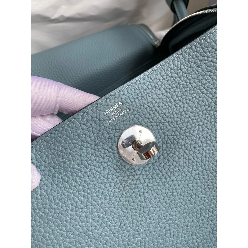 Hermes Lindy 26 Ručně vyráběná taška z kůže Ciel Clemence