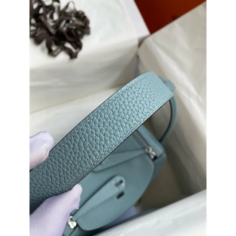 Hermes Lindy 26 Ručně vyráběná taška z kůže Ciel Clemence