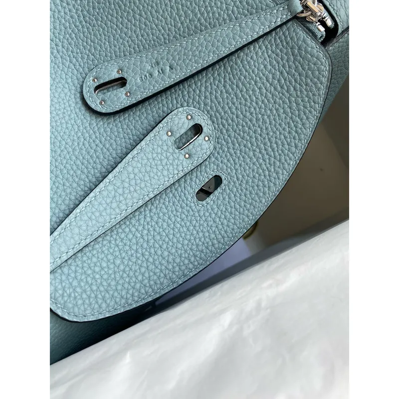 Hermes Lindy 26 Ručně vyráběná taška z kůže Ciel Clemence