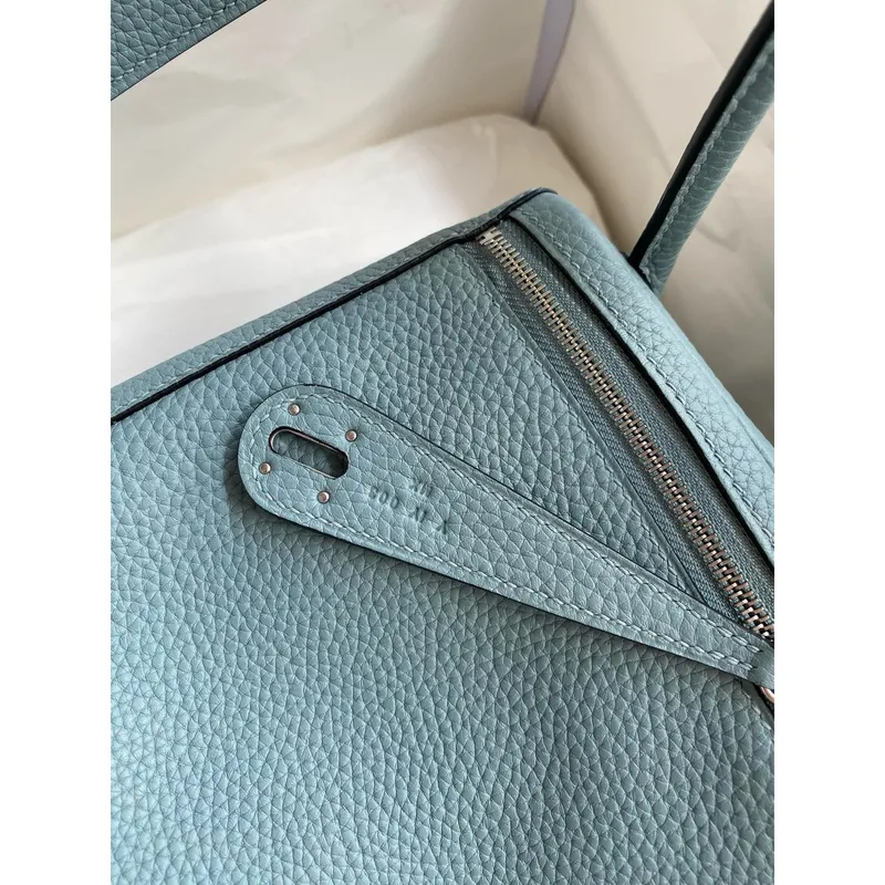 Hermes Lindy 26 Ručně vyráběná taška z kůže Ciel Clemence
