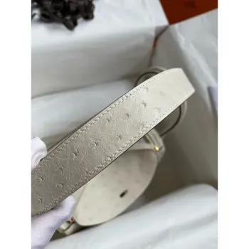 Hermes Lindy 26 Ručně vyráběná taška v kůži z pštrosa Craie