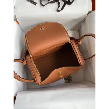 Hermes Lindy 26 Ručně vyráběná taška z kůže Gold Evercolor