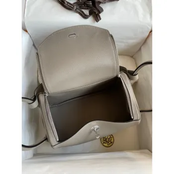 Hermes Lindy 26 Ručně vyráběná taška v kůži Evercolor v odstínu Gris Asphalt