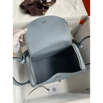 Hermes Lindy 26 Ručně vyrobená taška v modré kůži Evercolor