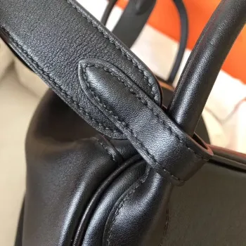 Hermes Black Lindy 26cm Swift Ručně vyrobená taška