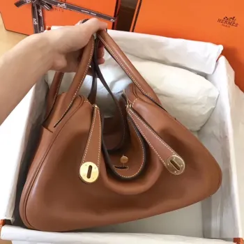 Hermes Gold Lindy 26cm Swift Ručně vyráběná taška