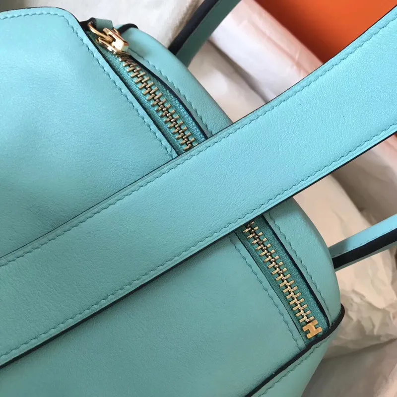 Hermes Blue Atoll Lindy 26cm Swift Ručně vyráběná taška