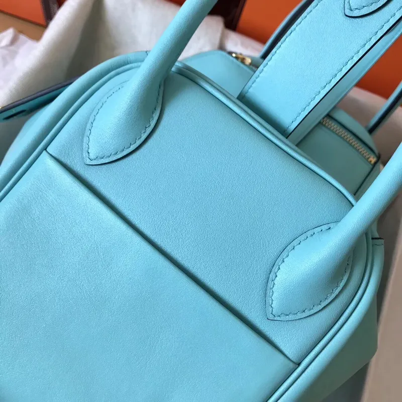 Hermes Blue Atoll Lindy 26cm Swift Ručně vyráběná taška