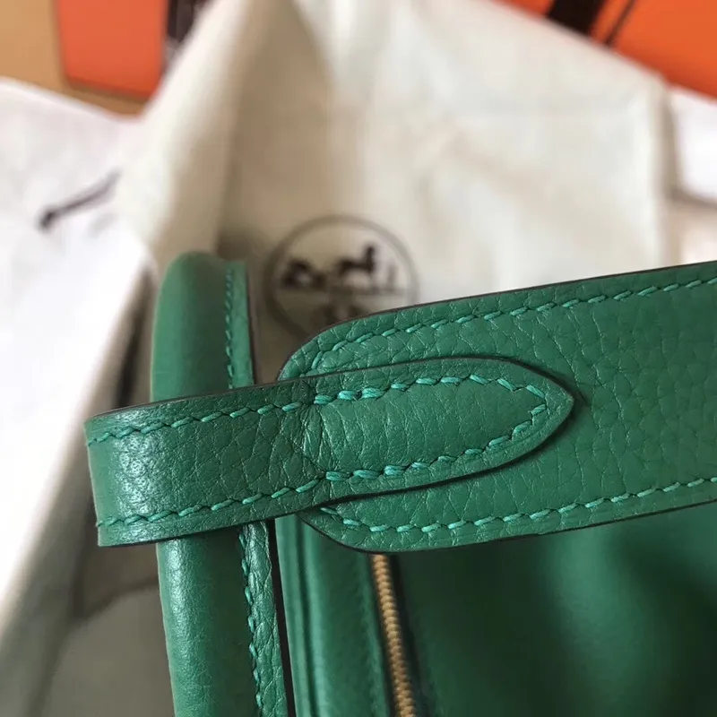 Hermes Vert Vertigo Lindy 26cm Clemence Ručně vyráběná taška