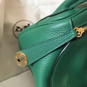 Hermes Vert Vertigo Lindy 26cm Clemence Ručně vyráběná taška