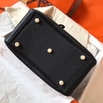 Hermes Black Lindy 26cm Clemence Ručně Vyrobená Taška