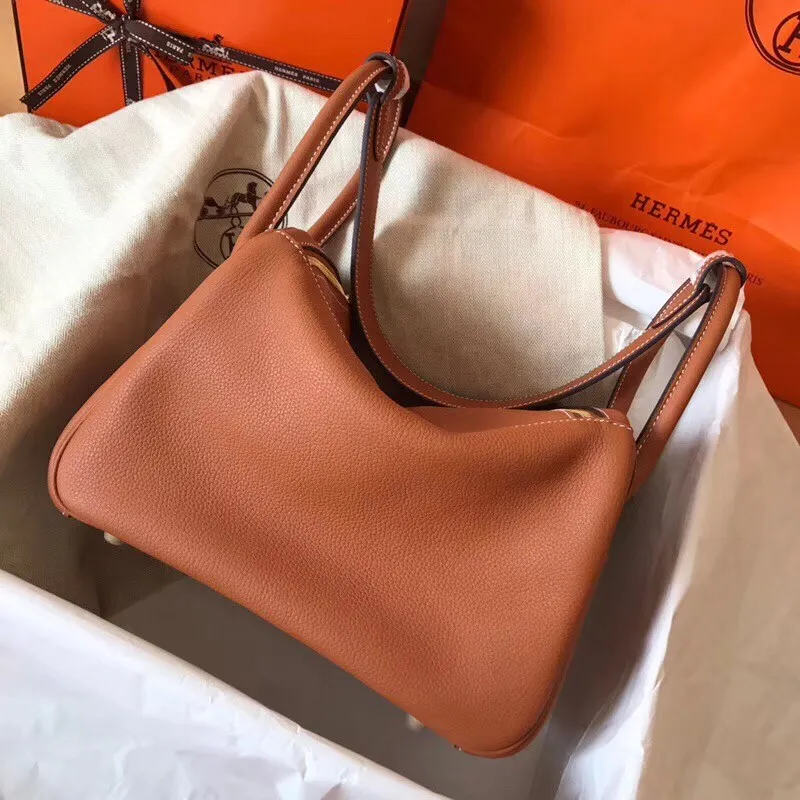 Hermes Gold Lindy 26cm Clemence Ručně vyráběná taška