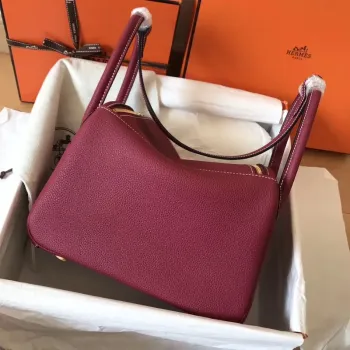 Hermes Ruby Lindy 26cm Clemence Ručně vyráběná taška