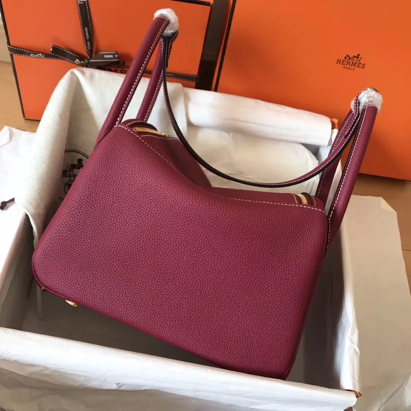 Hermes Ruby Lindy 26cm Clemence Ručně vyráběná taška