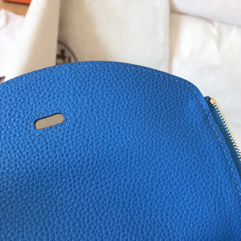 Hermes Blue Zanzibar Lindy 26cm Clemence Ručně vyráběná taška