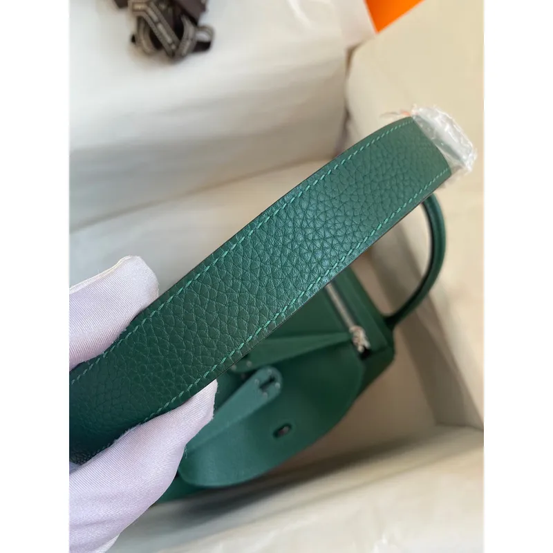 Hermes Lindy 26 Ručně vyráběná taška z malachitové kůže Clemence