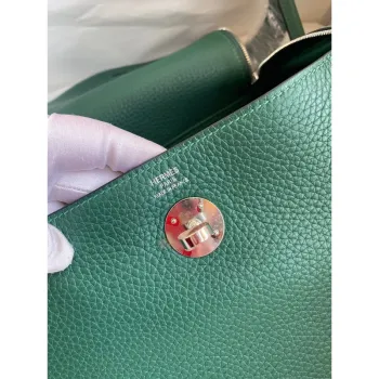Hermes Lindy 26 Ručně vyráběná taška z malachitové kůže Clemence