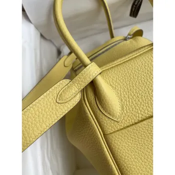 Hermes Lindy 26 Ručně vyráběná taška v kůži Jaune Poussin Clemence