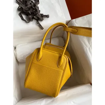 Hermes Lindy 26 Ručně vyráběná taška v kůži Jaune Ambre Clemence