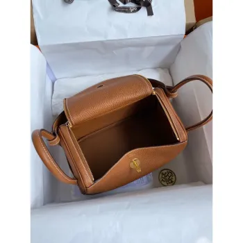 Hermes Lindy 26 Ručně vyráběná taška z zlaté kůže Clemence