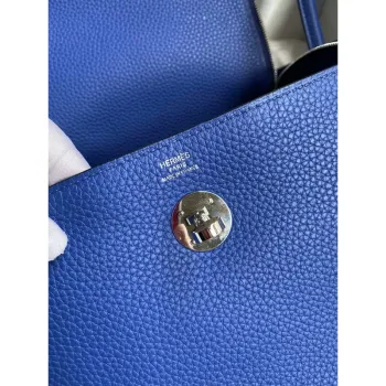 Hermes Lindy 26 Ručně vyráběná taška v modré elektrické kůži Clemence