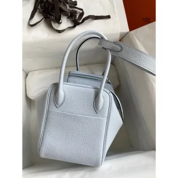 Hermes Lindy 26 Ručně vyráběná taška v modré Brume kůži Clemence