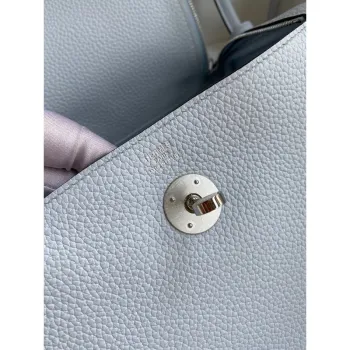 Hermes Lindy 26 Ručně vyráběná taška v modré Brume kůži Clemence