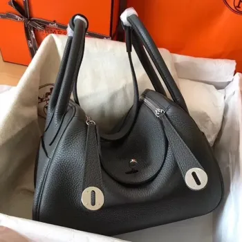Hermes Ardoise Lindy 26cm Clemence Ručně vyráběná taška