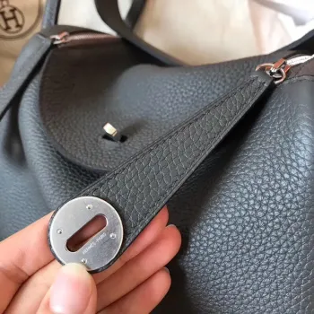 Hermes Ardoise Lindy 26cm Clemence Ručně vyráběná taška