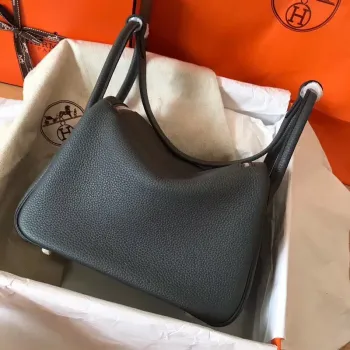 Hermes Ardoise Lindy 26cm Clemence Ručně vyráběná taška