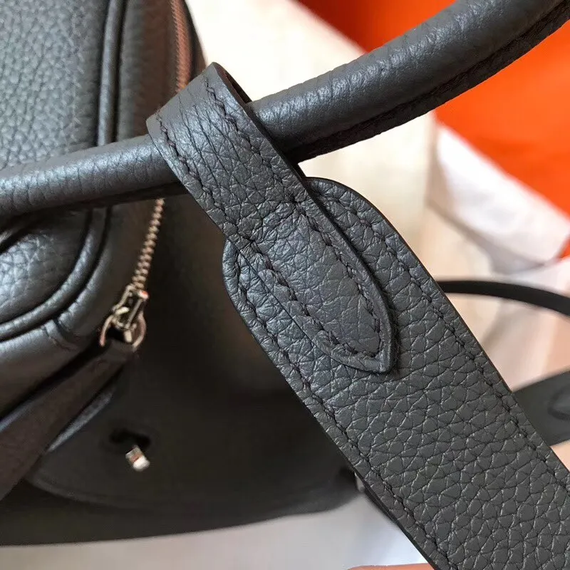 Hermes Vert Gris Lindy 30cm Clemence Ručně vyráběná taška